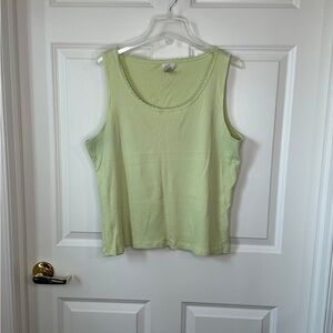 J.Jill Stretch Green Tank Top Size XL